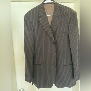 Hugo Boss Mens Brown Pinstripe Suit- Classic Tailored Suit